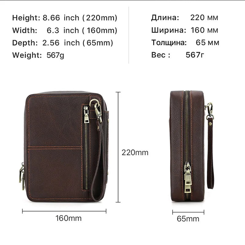 Handmade Full-Grain Cowhide Tobacco Pipe Bag